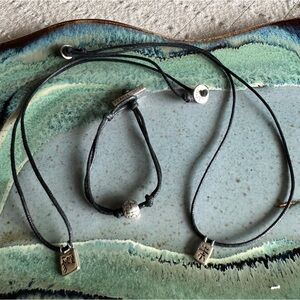 Me & Ro Sterling Silver Necklace and Bracelet Set Lot of Three